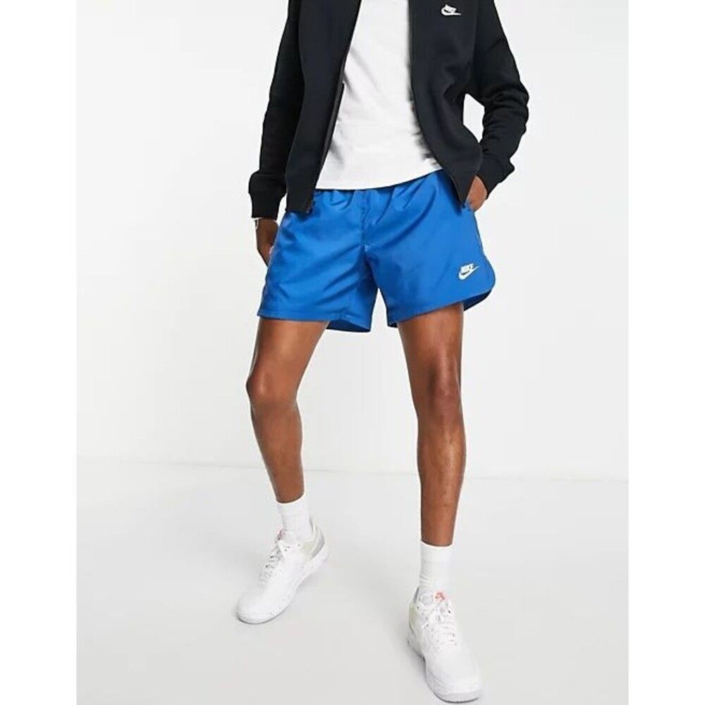 Nike Vintage Rare Sportswear Club Woven Track Shorts Nylon Shiny Blue Sm